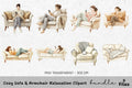 Cozy Sofa Armchair Relaxation Clipart Bundle