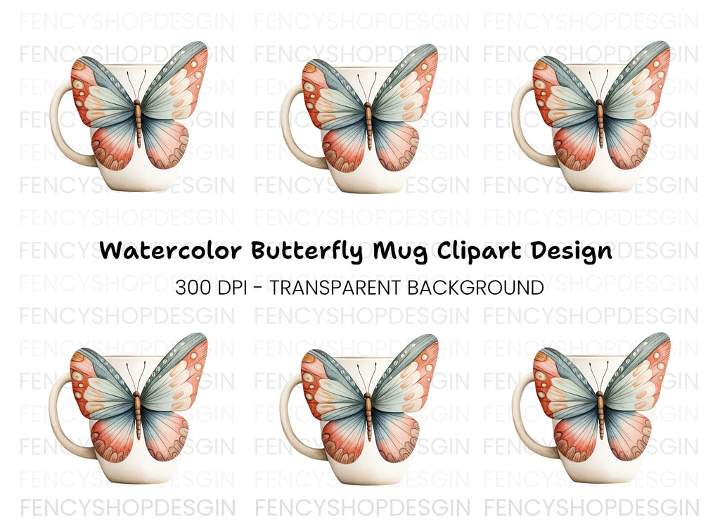 Pastel Butterfly Clipart Bundle