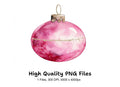 Pink Christmas Ornament Clipart Bundle
