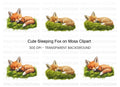 Cute Sleeping Fox Clipart Bundle