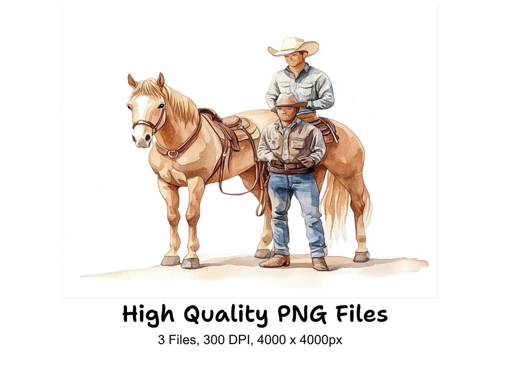 Cowboy and Horse Clipart Bundle