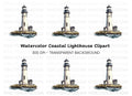 Lighthouse on Rocky Island Clipart Bundle