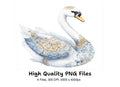 Golden Mandala Swan Clipart Bundle