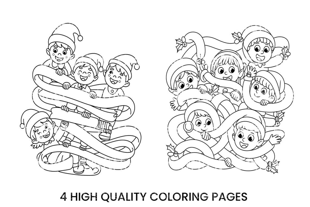 Christmas Elf Maze Adventure Coloring Books