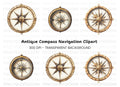 Nautical Compass Rose Clipart Bundle