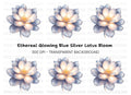 Elegant White Lotus Flower Clipart Bundle