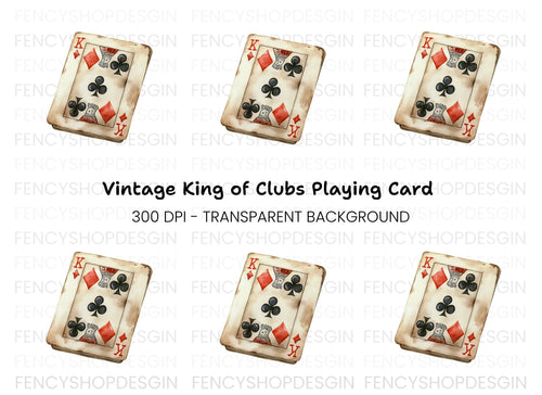 Aged King Playing Card Clipart Bundle