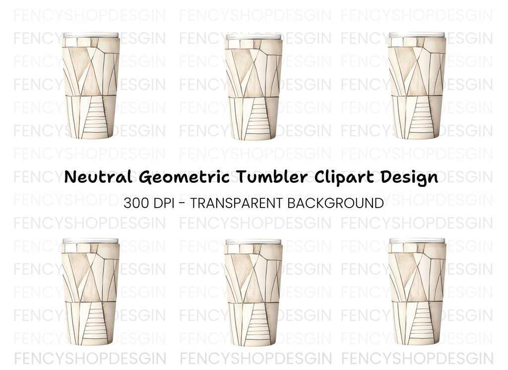 Abstract Geometric Tumbler Clipart Bundle