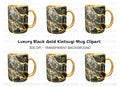 Kintsugi Gold Cracked Black Clipart Bundle