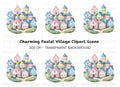 Whimsical Hillside Village Clipart Bundle
