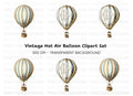 Vintage Hot Air Balloon Clipart Bundle