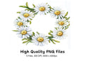 Charming Daisy Flower Wreath Clipart Bundle