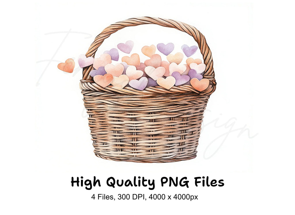 Heart Baskets Clipart Bundle
