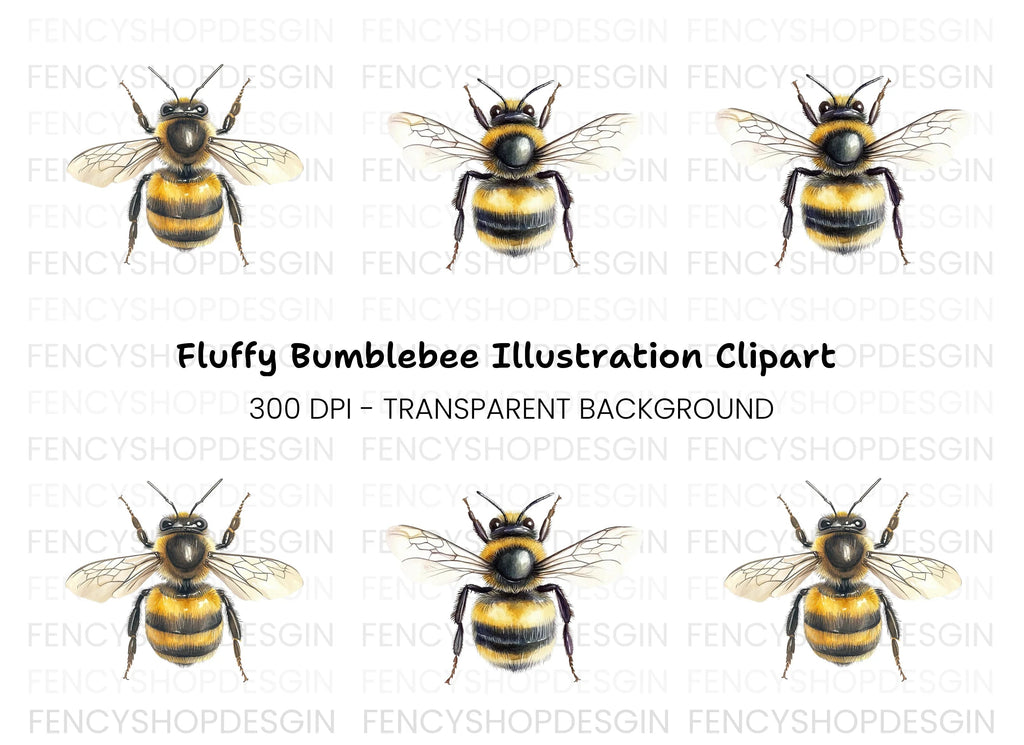 Top Down Bumblebee Clipart Bundle
