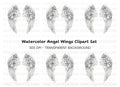 Elegant White Angel Wings Clipart Bundle