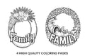 Thanksgiving Family Wreath Coloring Books