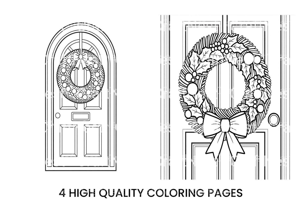 Christmas Wreath Door Coloring Books