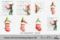 Festive Elf and Stocking Clipart Bundle