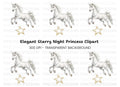 Majestic White Unicorn with Star Clipart Bundle