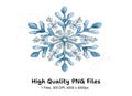 Blue Snowflake Clipart Bundle