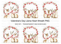 Cute Llama Valentine Day Clipart Bundle