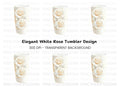 Elegant White Rose Tumbler Clipart Bundle