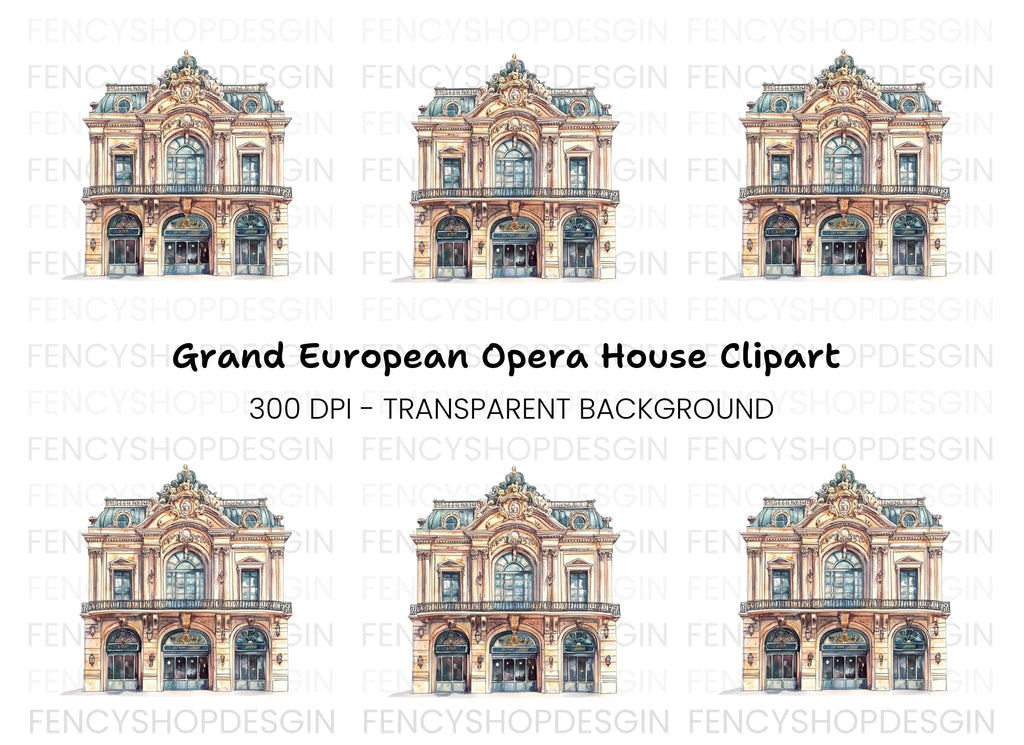 Elegant Parisian Building Clipart Bundle