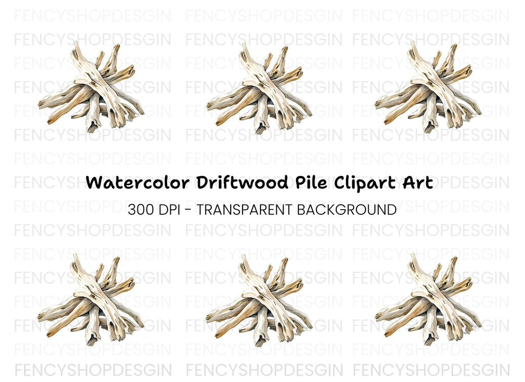 Driftwood Stack Clipart Bundle
