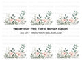 Soft Pink Floral Greenery Clipart Bundle