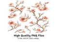 Peach Blossom Clipart Bundle