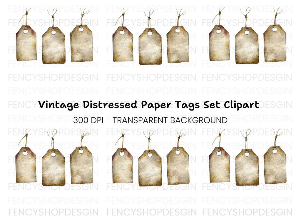 Vintage Tags Clipart Bundle