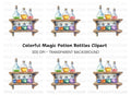 Colorful Potion Bottles Clipart Bundle