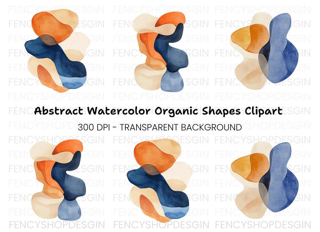 Organic Abstract Shapes Clipart Bundle