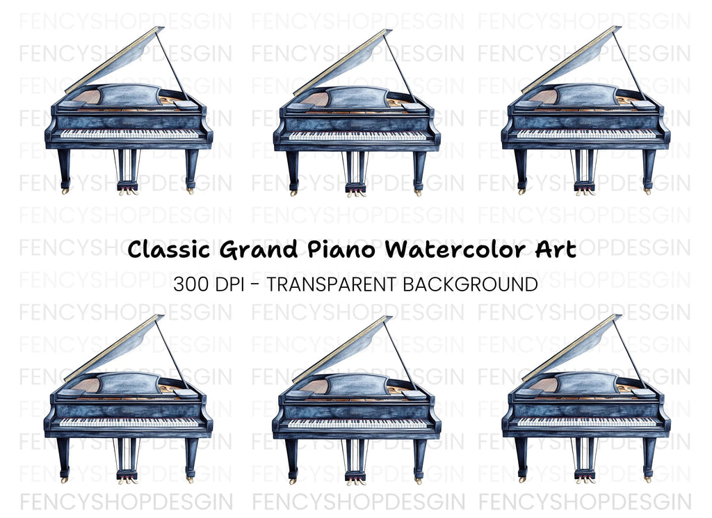 Elegant Grand Piano Clipart Bundle