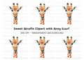 Charming Giraffe Head Clipart Bundle