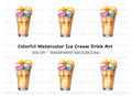 Colorful Ice Cream Cups Clipart Bundle