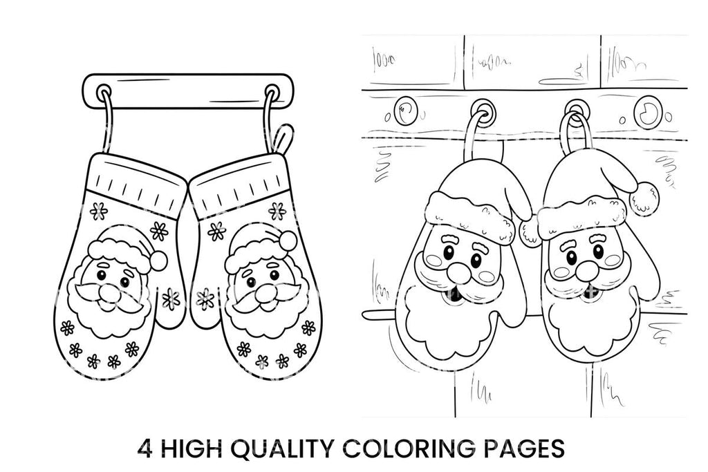 Santa Mittens Christmas Coloring Books