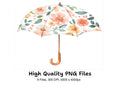 Floral Umbrellas Clipart Bundle