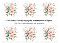 Soft Pink Floral Bouquet Clipart Bundle