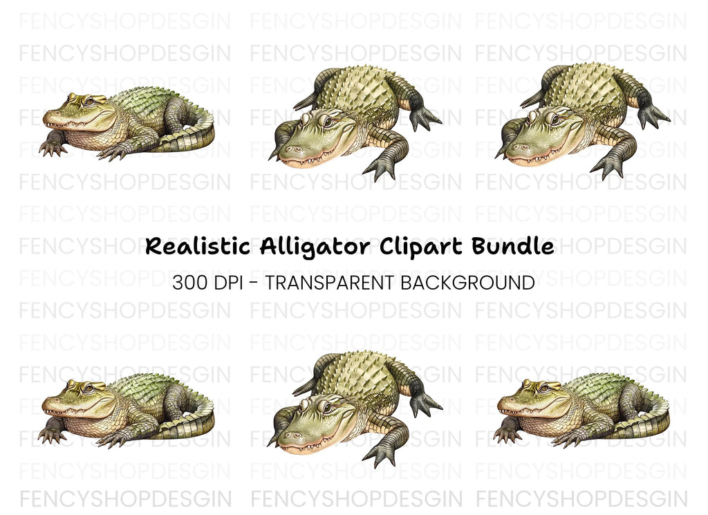 Alligator and Crocodile Clipart Bundle