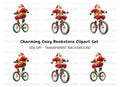 Santa Claus Riding Bicycle Clipart Bundle
