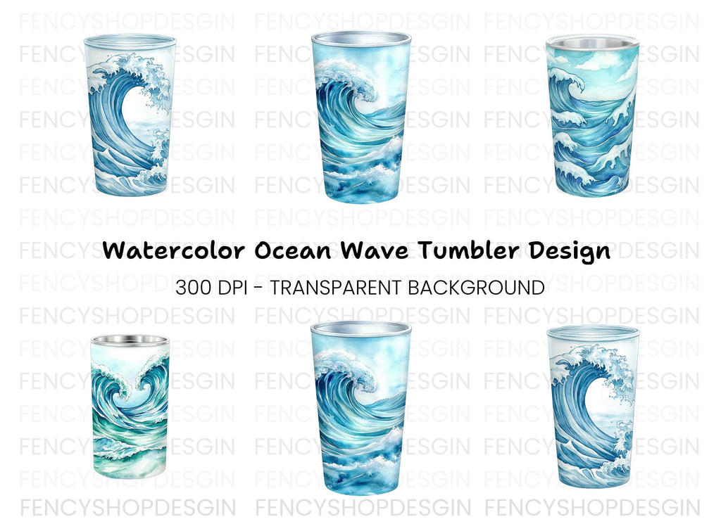 Ocean Wave Tumbler Clipart Bundle