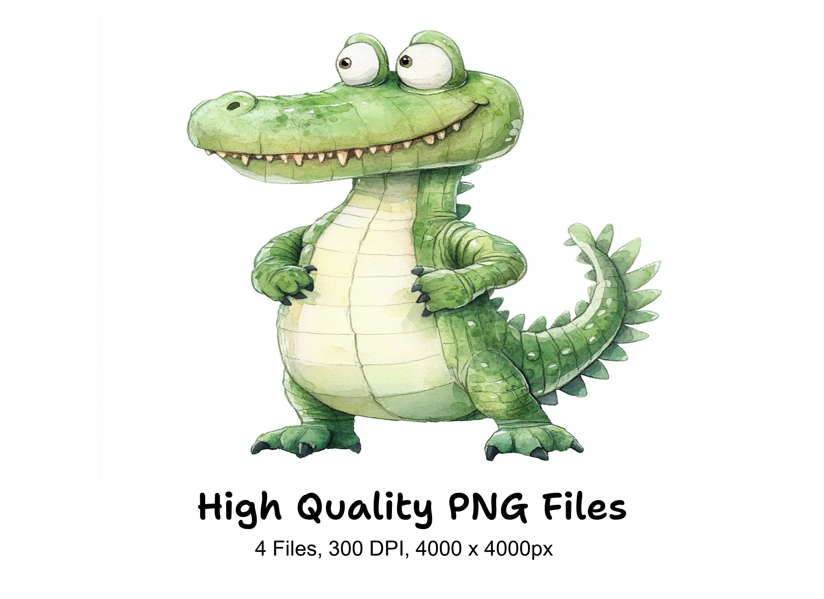 Cute Alligator Clipart Bundle