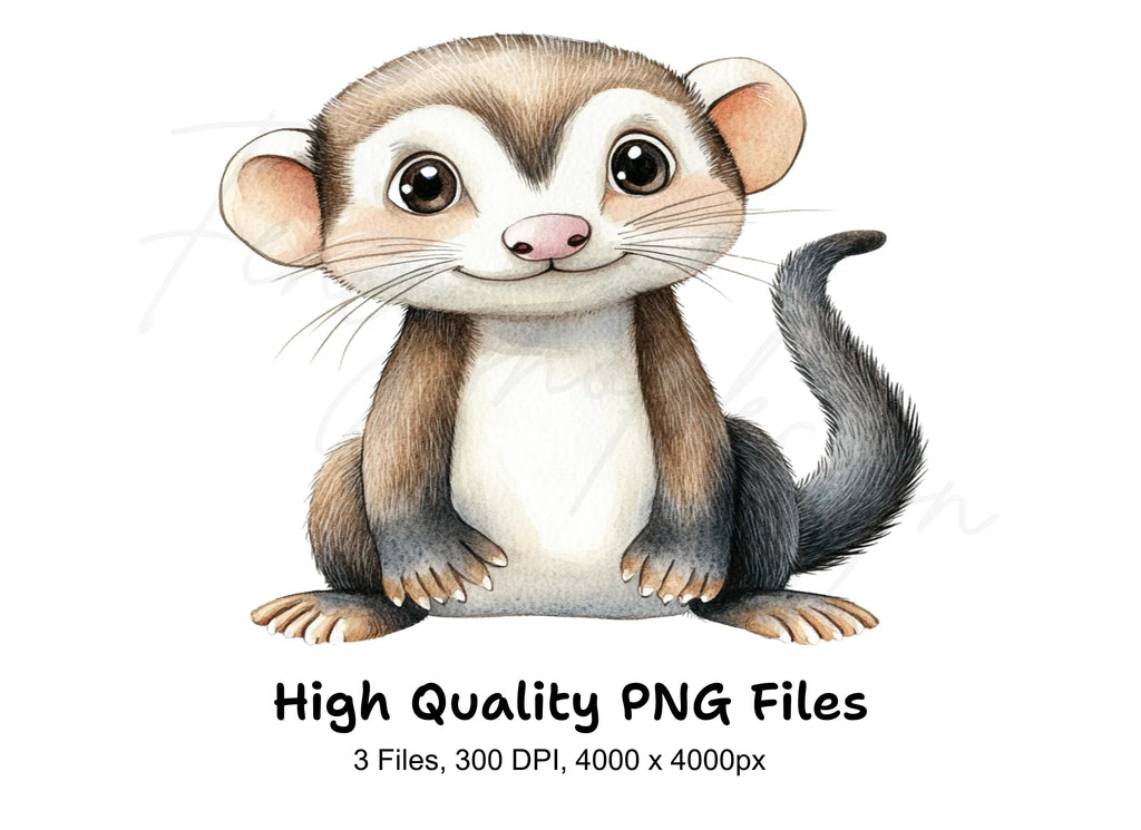 Cute Ferret Clipart Bundle