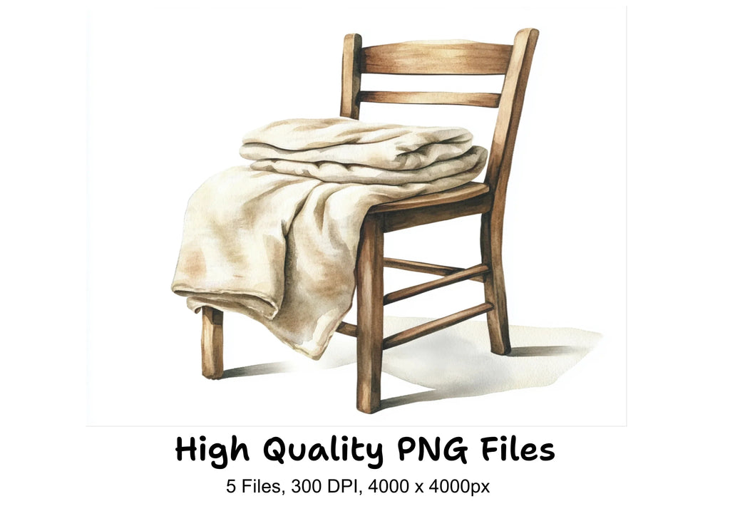 Cozy Chairs with Blankets Clipart Bundle