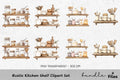 Rustic Kitchen Shelf Clipart Bundle