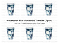 Blue Geometric Coffee Cup Clipart Bundle