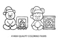 Christmas Bears by Fireplace Coloring Books
