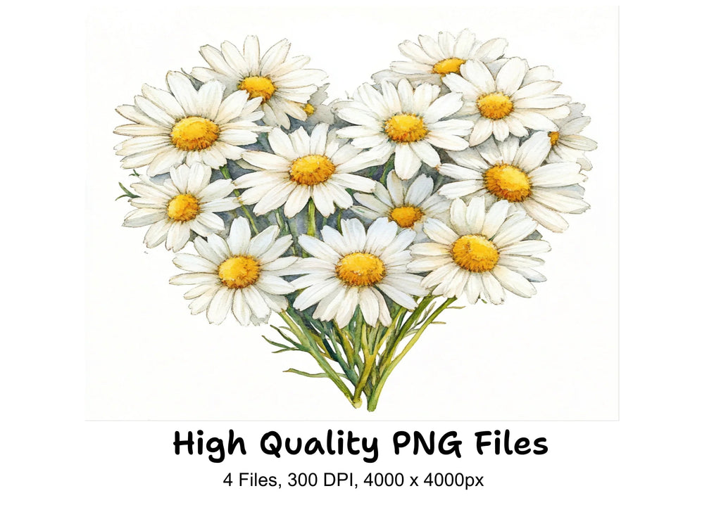 Daisy Flower Bouquets Clipart Bundle