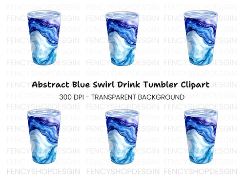 Abstract Blue Glass Clipart Bundle